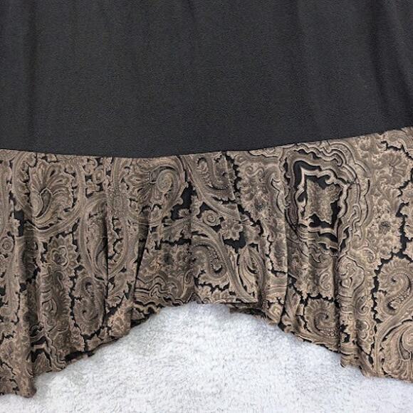 Giorgio Fiorlini Plus Maxi Skirt Asymmetrical Hem Black Flowy 18/20 Stretch USA - Picture 6 of 9